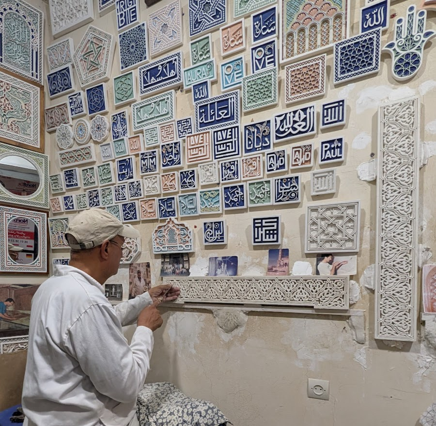 Artisan tile maker, Morocco